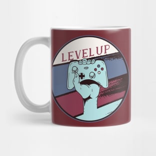 Level Up Gaming Nerds Vintage Retro Style Design Mug